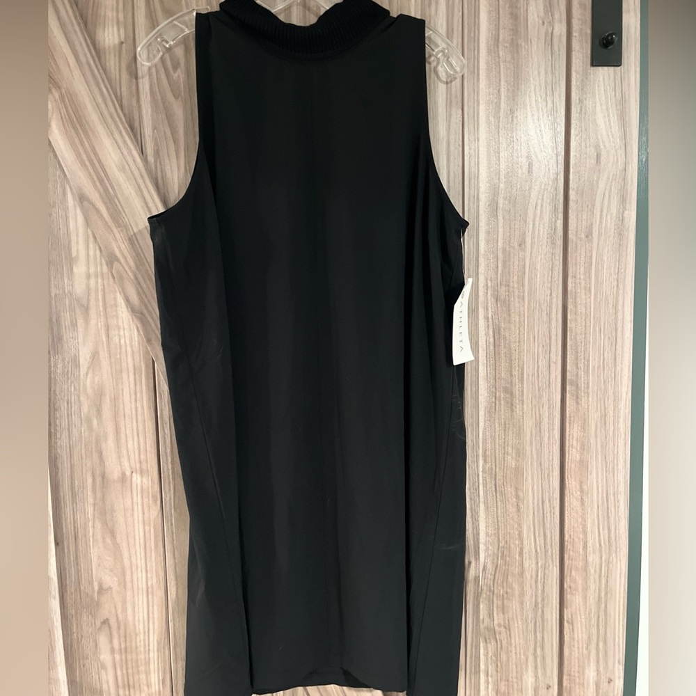 NWT Athleta Dress Black Mock Neck Shift Initiative Sleeveless Size Large